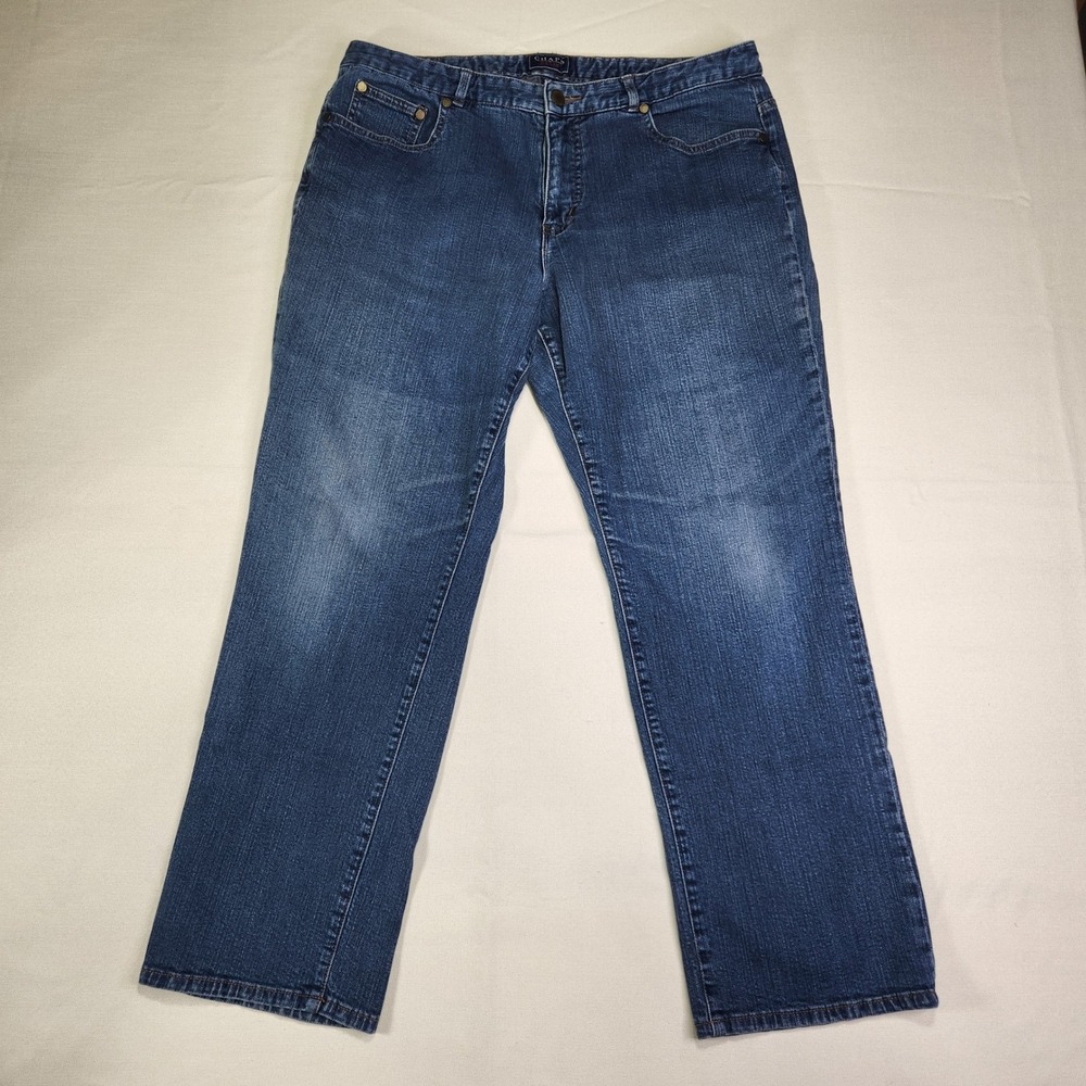 Chaps Denim Madden Straight Leg Blue Jeans Women's Size 16 (fit 36W 28.5L)